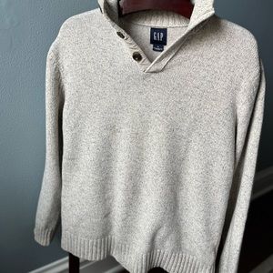 Mens Gap M mock turtleneck button up pullover sweater